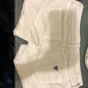 White Guess jean shorts